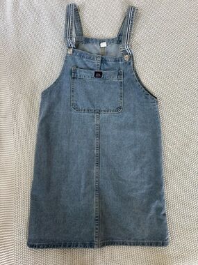 Denim Overall Dress - Light Blue